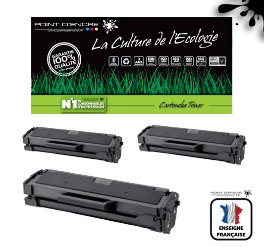 MLT-D111L / MLT-D111S - 3 X NOIR - Grande capacité Marque Francaise POINT D'ENCRE SU799A / SU810A pour Imprimantes compatibles HP (clsa)