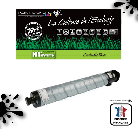 841925 - NOIR  - Grande capacité de Marque Française POINT D'ENCRE Pour imprimante compatible Ricoh (clric)