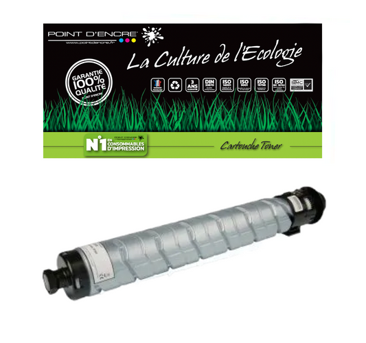 841925 - NOIR  - Grande capacité de Marque Française POINT D'ENCRE Pour imprimante compatible Ricoh (clric)