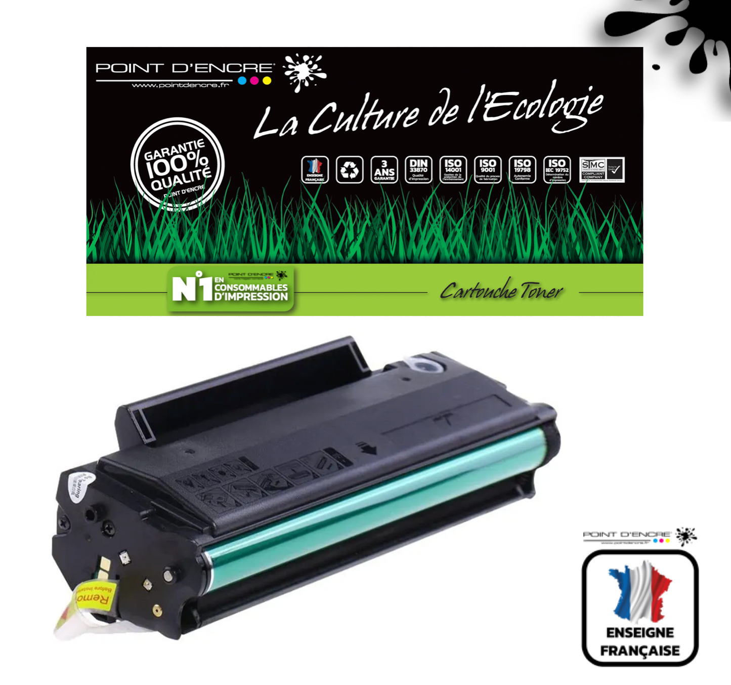 PA216E  - NOIR  - Grande capacité de Marque Française POINT D'ENCRE Pour imprimante compatible Pantum (clpan)