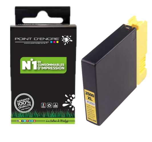 PGI-2500XL - JAUNE - Grande capacité de Marque Francaise POINT D'ENCRE Pour imprimante compatible CANON (cec)