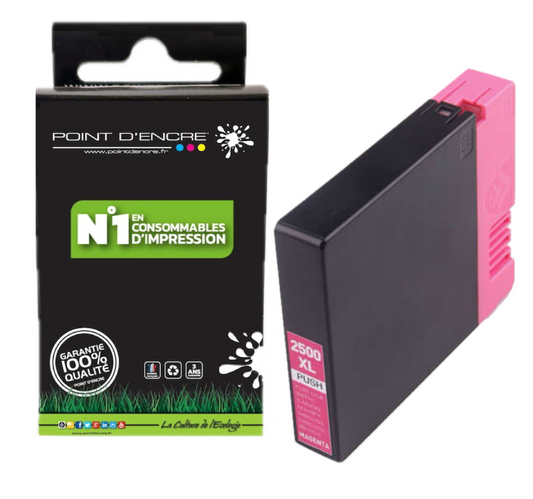 PGI-2500XL - MAGENTA - Grande capacité de Marque Francaise POINT D'ENCRE Pour imprimante compatible CANON (cec)