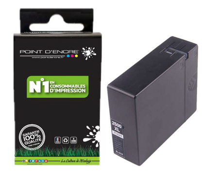 PGI-2500XL - NOIR - Grande capacité de Marque Francaise POINT D'ENCRE Pour imprimante compatible CANON (cec)
