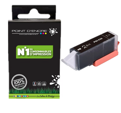 PGI-530 - NOIR - Grande capacité de Marque Française POINT D'ENCRE Pour imprimante compatible CANON (cec)