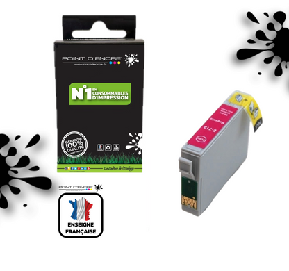 T0713 / T0893 - Guépard - MAGENTA - Grande capacité de Marque Française POINT D'ENCRE Pour imprimante compatible EPSON (cee)