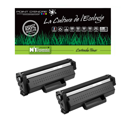TN1150 - 2 X Noir - Grande capacité Marque Francaise POINT D'ENCRE pour Imprimantes compatibles Brother (clp)