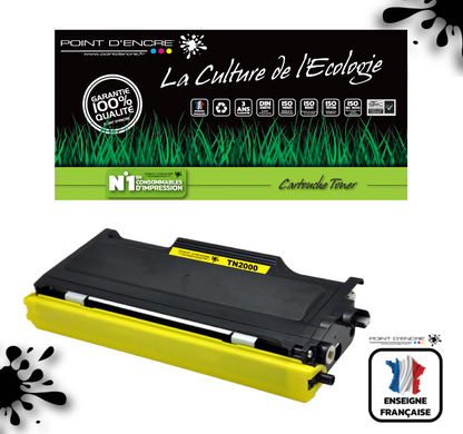 TN2000 - NOIR - ABONNEMENT - Grande capacité Marque Francaise POINT D'ENCRE pour Imprimantes compatibles Brother (clbr)
