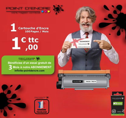 TN2320/TN2310/ - Abonnement - Noir - Grande capacité Marque Francaise POINT D'ENCRE/ DR2300 pour Imprimantes compatibles Brother (clp) (Copie)