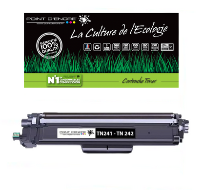 TN241 / TN245 / TN242 / TN246 - NOIR - Grande capacité Marque Francaise POINT D'ENCRE pour Imprimantes compatibles Brother (clbr)