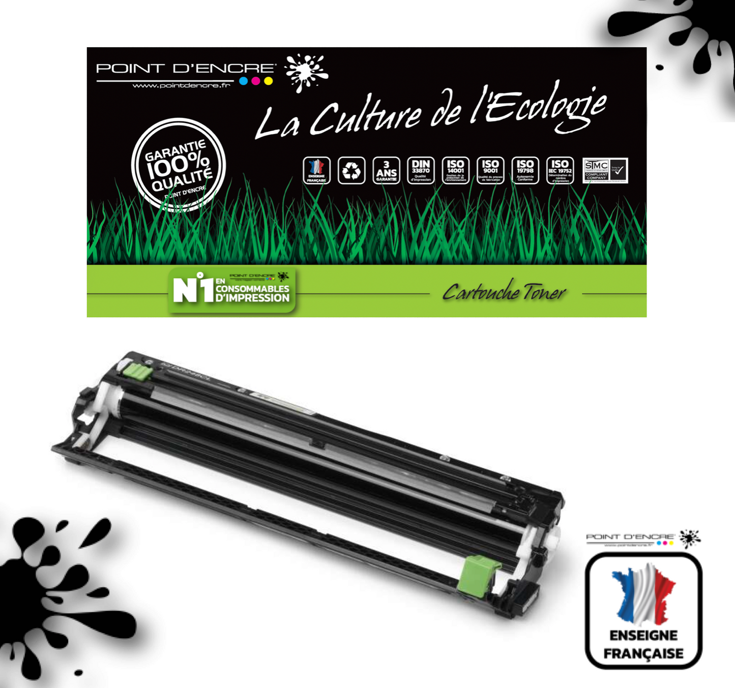 DR248CL -  TAMBOUR - Grande capacité Marque Francaise POINT D'ENCRE pour Imprimantes compatibles Brother (clbr)