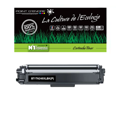 TN248XL - NOIR - Grande capacité Marque Francaise POINT D'ENCRE pour Imprimantes compatibles Brother (clbr)