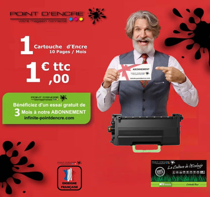 TN3610XXL Cartouche d'encre Toner - ABONNEMENT - Noir - Grande capacité Marque Francaise POINT D'ENCRE pour Imprimantes compatibles Brother (clp)