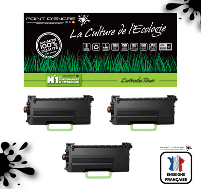 TN3610XXL Cartouche d'encre Toner - 3 X Noir - Grande capacité Marque Francaise POINT D'ENCRE pour Imprimantes compatibles Brother (clp)
