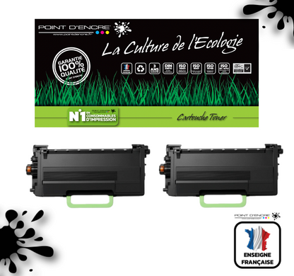 TN3600XXL - 2 X NOIR - Grande capacité Marque Francaise POINT D'ENCRE pour Imprimantes compatibles Brother (clbr)