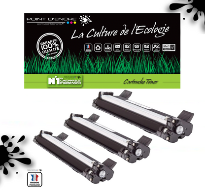 TN1050 - 3 X Noir - Cartouche d'encre Toner - Grande capacité Marque Francaise POINT D'ENCRE pour Imprimantes compatibles Brother (clp)