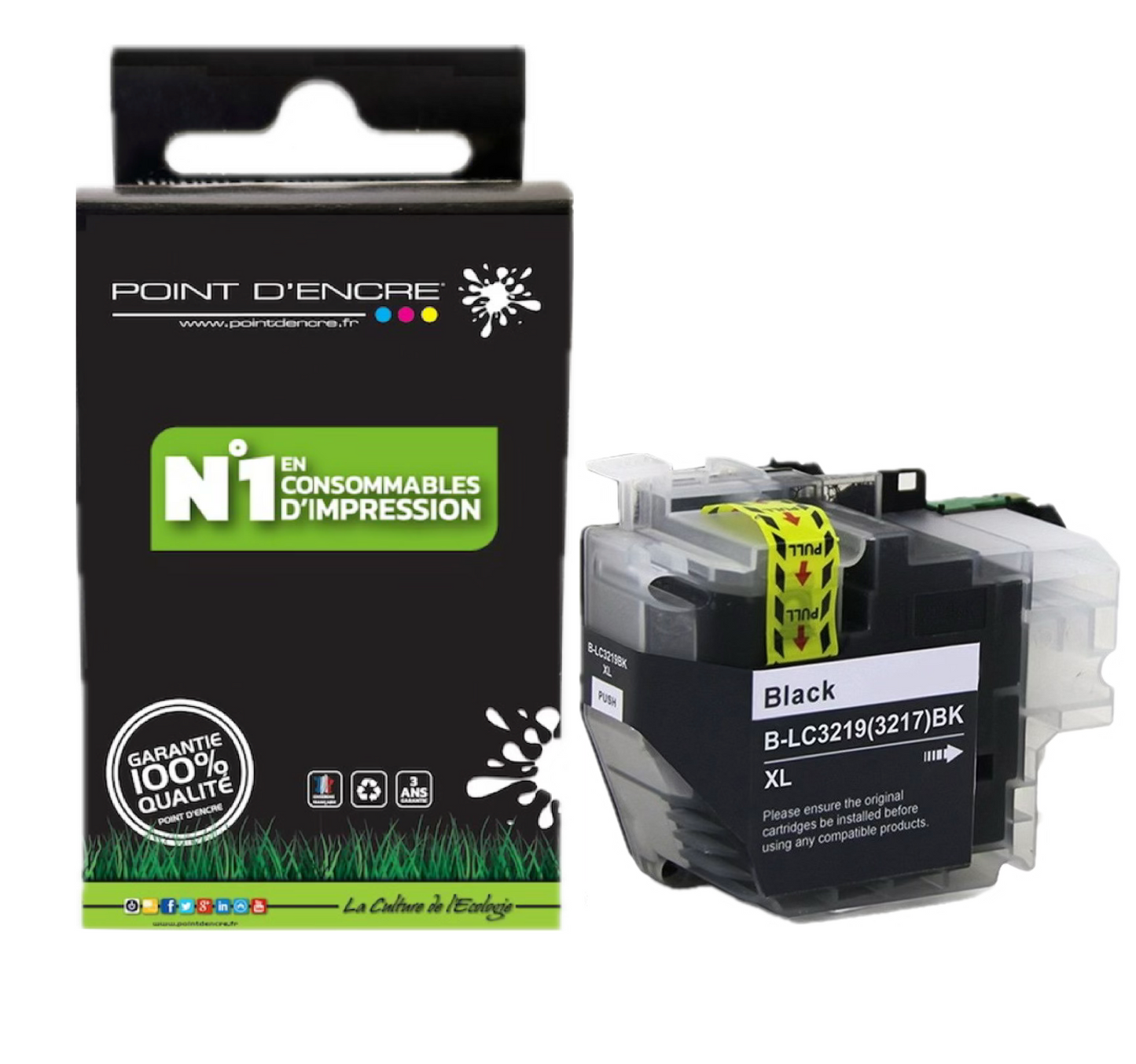 LC3219/LC3217XL - NOIR - Grande capacité de Marque Française POINT D'ENCRE Pour imprimante compatible BROTHER (ceb)