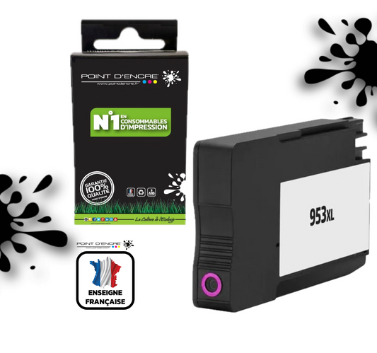 953XL - MAGENTA - Grande capacité de Marque Française POINT D'ENCRE Pour imprimante compatible HP (cehp)